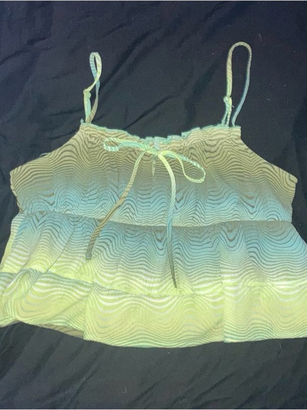 wild fable Green Ombre Ruffle Cami Tank